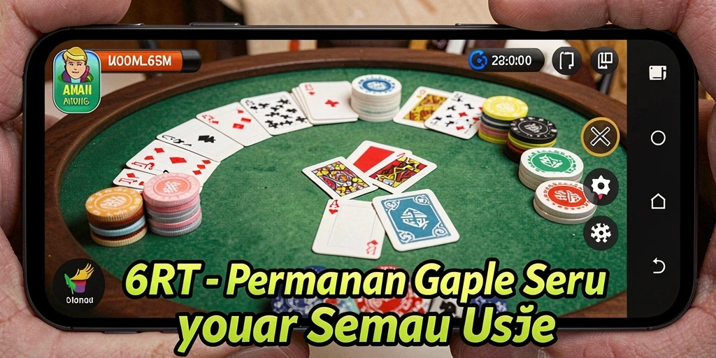 Tampilan screenshot gameplay Gaple di 6RT yang seru.