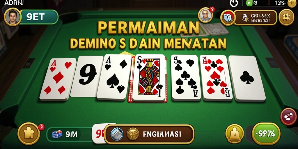 Gameplay seru dari 9ET yang menunjukkan pertandingan Domino mendebarkan.