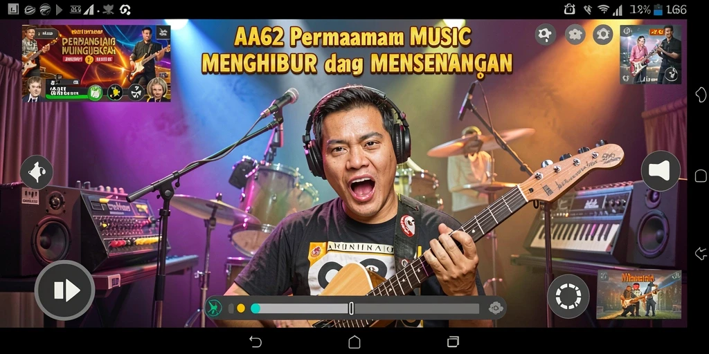 Tampilan gameplay <strong>AA62</strong> yang interaktif dan menarik saat bermain musik.