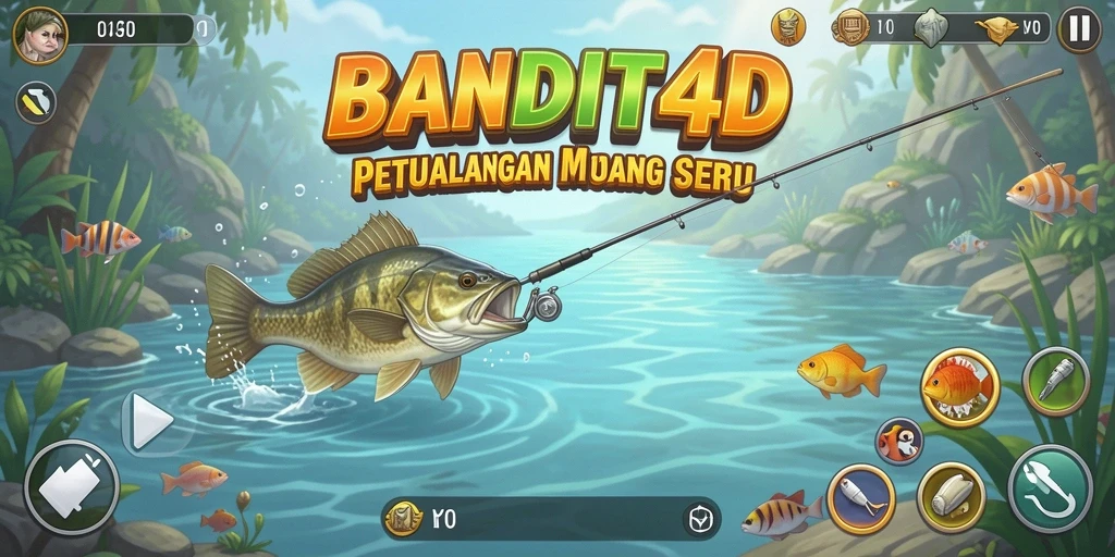 Tangkapan layar menunjukkan gameplay memancing yang menakjubkan dari BANDIT4D.
