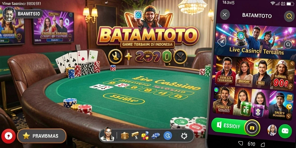 Screenshot BATAMTOTO menampilkan dealer langsung dalam permainan kasino yang mendebarkan.