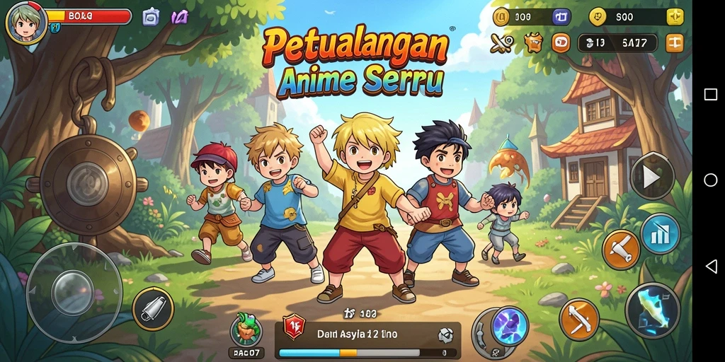 Gameplay BOLA07 menampilkan petualangan seru dan karakter anime yang menarik.