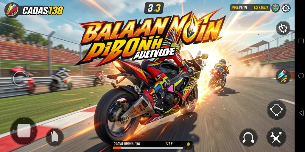Tampilan gameplay mendebarkan dari balapan motor di CADAS138.