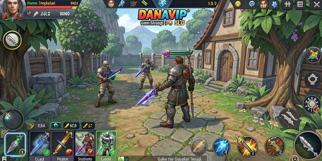 Screenshot gameplay DANAVIP yang menampilkan pertempuran strategi yang intens.