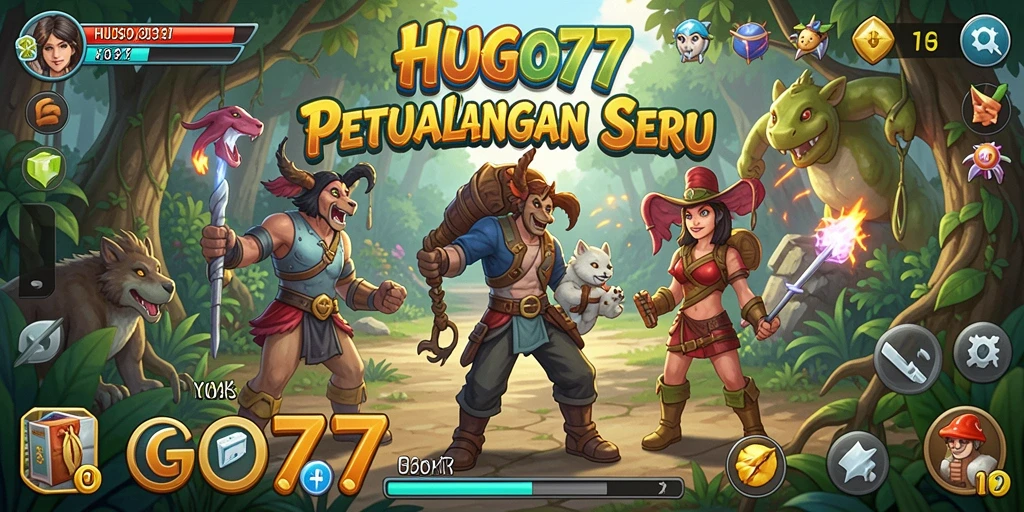 Tampilan gameplay HUGO77 dengan petualangan yang mendebarkan.