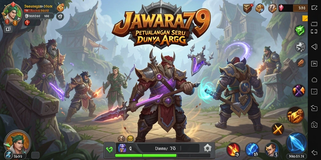 Tampilan gameplay seru di JAWARA79 dengan aksi pertarungan mendebarkan.