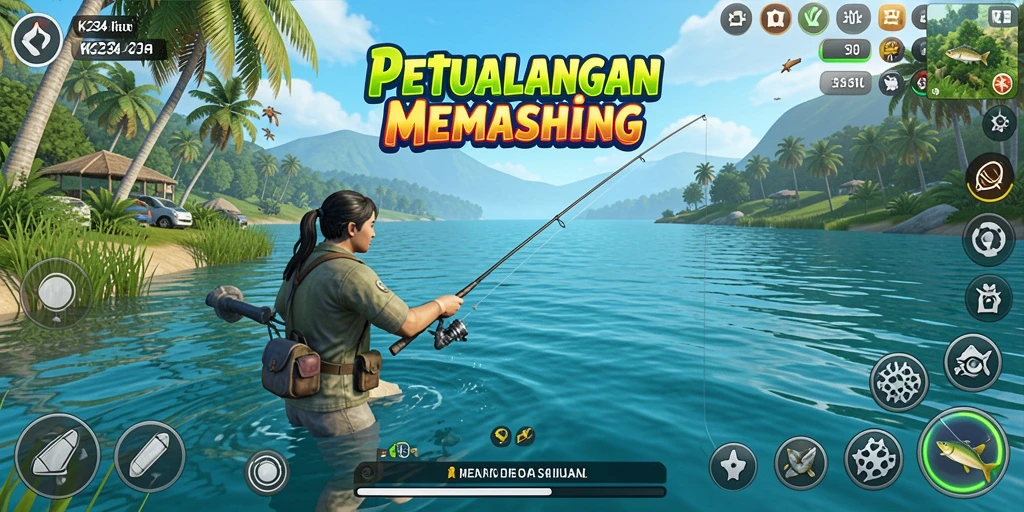 Gameplay seru dalam K234 dengan berbagai jenis ikan yang menunggu untuk ditangkap.