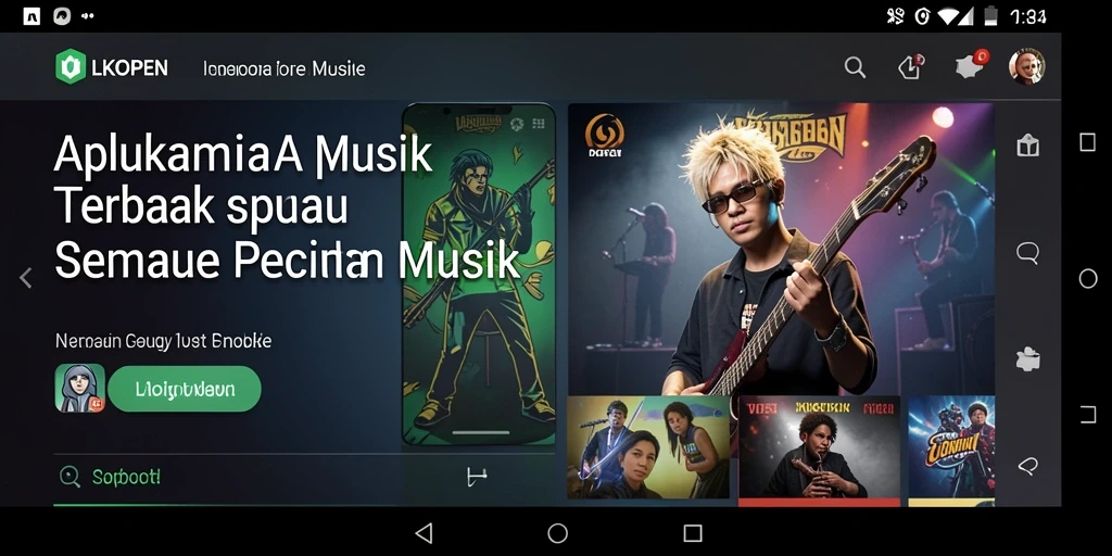 Tangkapan layar LKOPEN menampilkan antarmuka pengguna yang menarik dan gameplay musik yang interaktif.