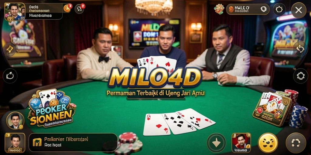 Screenshot gameplay <strong>MILO4D</strong> menampilkan pemain poker yang berkompetisi secara mendebarkan.