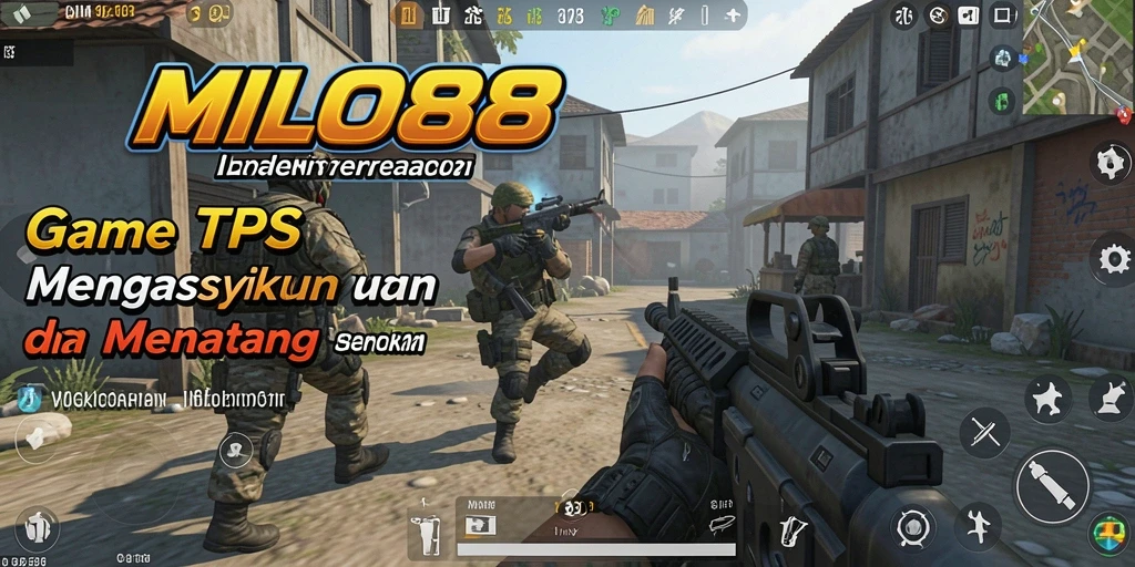Screenshot utama MILO88 menampilkan aksi pertempuran yang mendebarkan di game TPS.