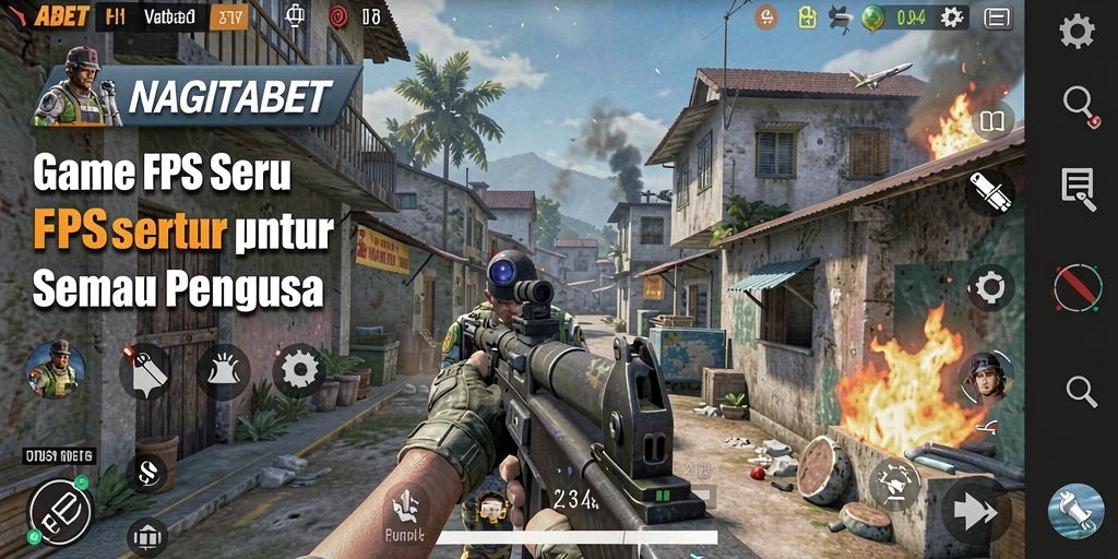 Screenshot menunjukkan aksi intens dari gameplay FPS NAGITABET.