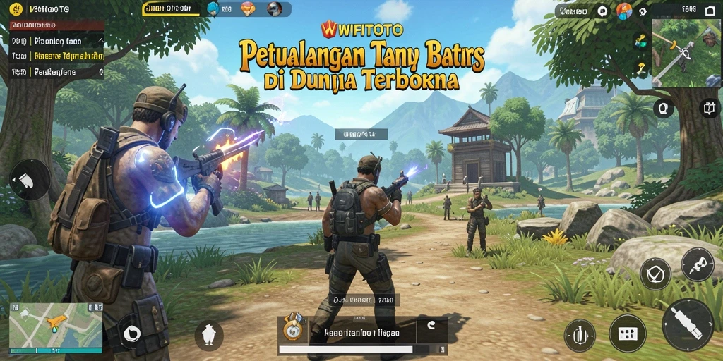 Tampilan screenshot WIFITOTO yang menampilkan petualangan di dunia terbuka.
